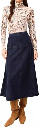 Marie Oliver Yuko Midi Skirt In Dark Wash