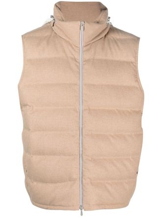 Brunello Cucinelli zip-up padded gilet - Neutrals