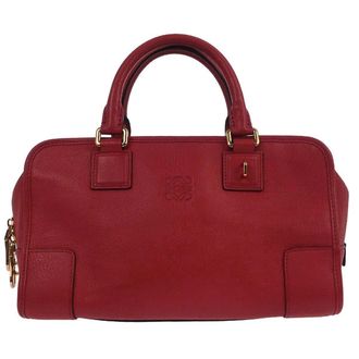 Loewe Amazona Bag Leather Red Leather Handbag (Pre-Owned)