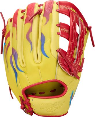 Nike Vapor Elite Ronald Acu&ntilde;a Jr. Baseball H-Web Fielding Glove (Right-Hand Throw) in Yellow | N1014125-719