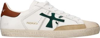 Premiata Steven Sneaker - Heren - Sneakers - Wit - 46 EU - Leer - Schoenen