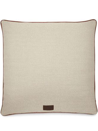 Brunello Cucinelli logo-patch cotton-blend pillow - unisex - Polyester/Cotton - OS - White