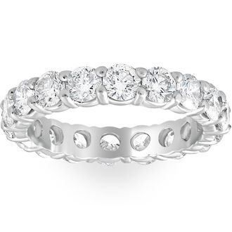Pompeii3 3 1/2ct Diamond Eternity Ring U Prongs 14k White Gold