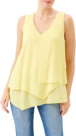 Karen Kane Drape Layered Asymmetric Tank in Yellow at Nordstrom, Size X-Small