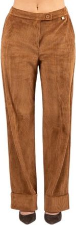 LuckyLu Wijde broek - Dames - Wijde Broeken - Bruin - M - Broeken