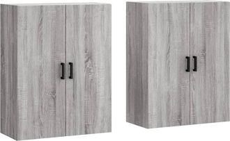 vidaXL Armarios De Pared 2 Unidades Gris Sonoma 69,5x34x90 Cm Vidaxl