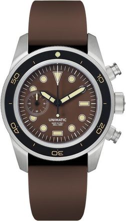Unimatic Diving Heritage Chronograph Diving Watch, 41.5mm in Brown at Nordstrom
