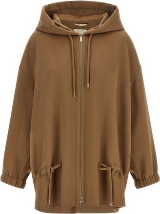 Max Mara Hoodies & sweatvesten, Dames, Bruin, S, Wol, Smm Adriana Jas