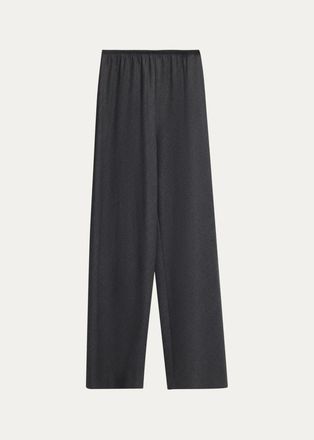 Maria McManus Bias Cut Wide-Leg Wool Pull-On Trousers