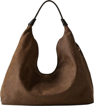 Borbonese Borsa Hobo M Large Slouchy Textured Shoulder Bag