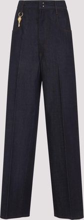 Carven Womens Wide Leg Jeans - Dark Grey Cotton - Size EU 36 (Womens)