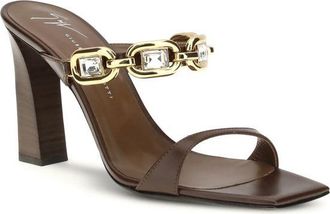 Giuseppe Zanotti Womens Brown Calf Leather Bos Taurus Sandals