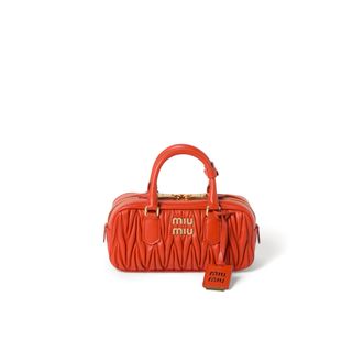 Miu Miu Arcadie Matelass&eacute; Nappa Leather Bag, Woman, Orange