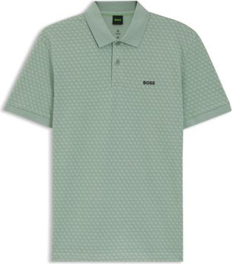 BOSS Printed polo shirt in cotton piqu&eacute;