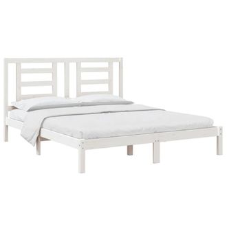 Berkfield Home Beautiful Bed Frame White Solid Wood Pine 160x200 cm