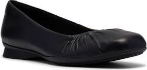 Clarks Jazmynn Lo Ballet Flat - Wide Width Available in Black Leather at Nordstrom Rack, Size 8.5