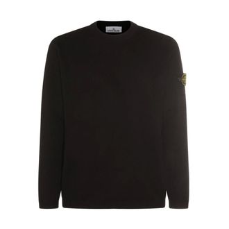 Stone Island Round-neck Knitwear, male, Black, Size: M Round-neck Knitwear