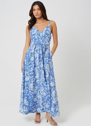 Brave Soul Vestito lungo blu a fiori con spalline sottili