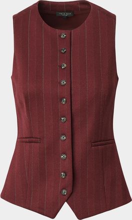 Rag & Bone Irina Striped Ponte-Jacquard Vest