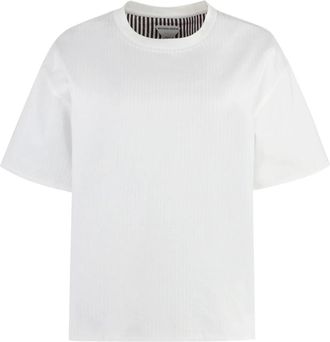 Bottega Veneta T-shirt met ronde hals van katoen - Dames - T-shirts - Wit - S - Katoen - Tops