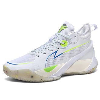 Generic Mens Anti-Slip Durable Basketball Shoes - Professional Shock Absorption Sneakers - Casual Running Fitness Shoes (White,7.5)