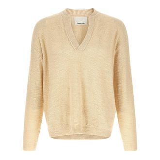 Isabel Marant V-neck Knitwear, male, Beige, XL, Arnold Jumper