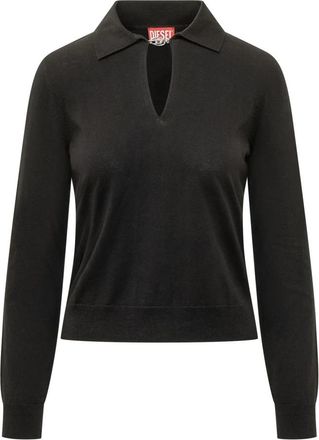 Diesel Tops - Dames - V-hals truien - Zwart - L - Truien & Vesten