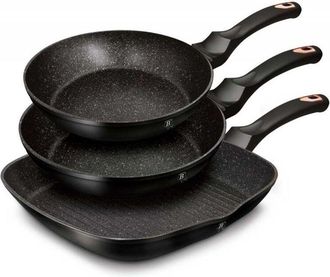 Berlinger Haus Juego De 3 Sartenes De Granito Berlingerhaus Black Rose Bh-6156
