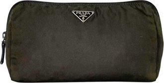 Prada Brown Dark Brown Nylon Pouch (Pre-Owned)