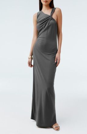 Next Knot Detail Sleeveless Midi Dress in Charcoal Grey at Nordstrom, Size 12 Us