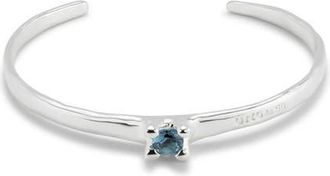 UNOde50 Cuff Bracelet With Blue Cubic Zirconia in Silver at Nordstrom, Size Medium