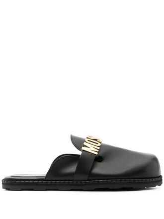 Moschino Sandalen met logoplakkaat - Zwart
