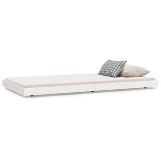 vidaXL Estructura Cama Sin Colch&oacute;n Madera Maciza Pino Blanca 100x200cm Vidaxl