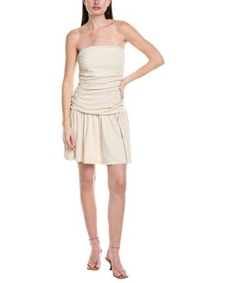 Susana Monaco Tube Gathered Flared Mini Dress