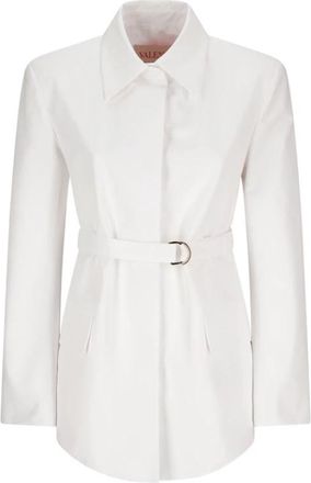 Valentino Garavani Compact Popeline Caban Jas - Dames - Overhemden - Wit - XS - Overhemden
