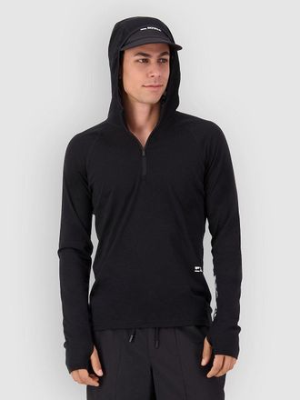 Mons Royale Temple Merino Long Sleeve Hood Thermo Shirt zwart