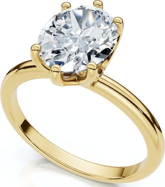 Pompeii3 Certified 1 1/2Ct Lotus Solitaire Diamond Engagement Ring 14k Gold Lab Grown