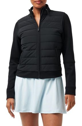 Travis Mathew Skyloft Soft Espresso Martini Full Zip Quilted Jacket in Heather Black at Nordstrom, Size Large
