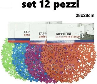 Trade Shop Trade Shop - Set 12 Pezzi Tappeto Tappetino Per Lavello In Gomma Cucina Antiscivolo 28 Cm