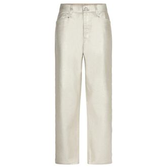Dante6 Metallic Champagne Cropped Jeans - Dames - Broeken - Beige - Maat: L Denim