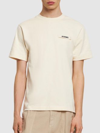 Jacquemus Mens The Gros Grain T-Shirt in Yellow Cotton - Size Medium