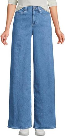 Lands End Recover Denim High Rise Extra Wide Leg Jeans in Hutton Blue Wash at Nordstrom, Size 12Short