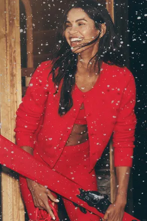 Alo | Snuggle Up Sweater Cropped Cardigan Top in Bright Red, Size: Medium