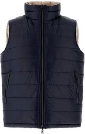 Herno Mens Reversible Nylon Ultralight Waistcoat In Blue/chantilly-9219