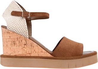 Paloma Barcel&oacute; Eileen Suede Espadrille Sandalen - Dames - Sleehakken - Bruin - 39 EU - Su&egrave;de - Schoenen