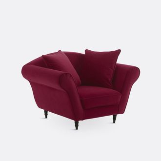Sohome Fauteuil in fluweel, Lipstick