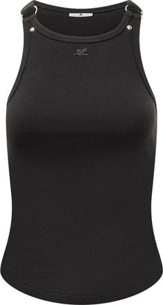Courr&egrave;ges Gesp 90s Rib Top - Dames - Tops zonder mouwen - Zwart - S - Tops