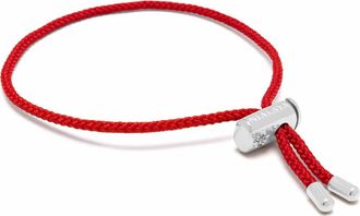 Nialaya Adjustable Lock Red String Bracelet in Silver Lock at Nordstrom