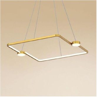 Trade Shop Trade Shop Traesio - Trade Shop - Lampadario a Sospensione Led 30w Quadrato Con Telecomando Design Moderno Oro 71170