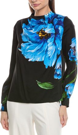 Elie Tahari Printed Silk-Blend Blouse